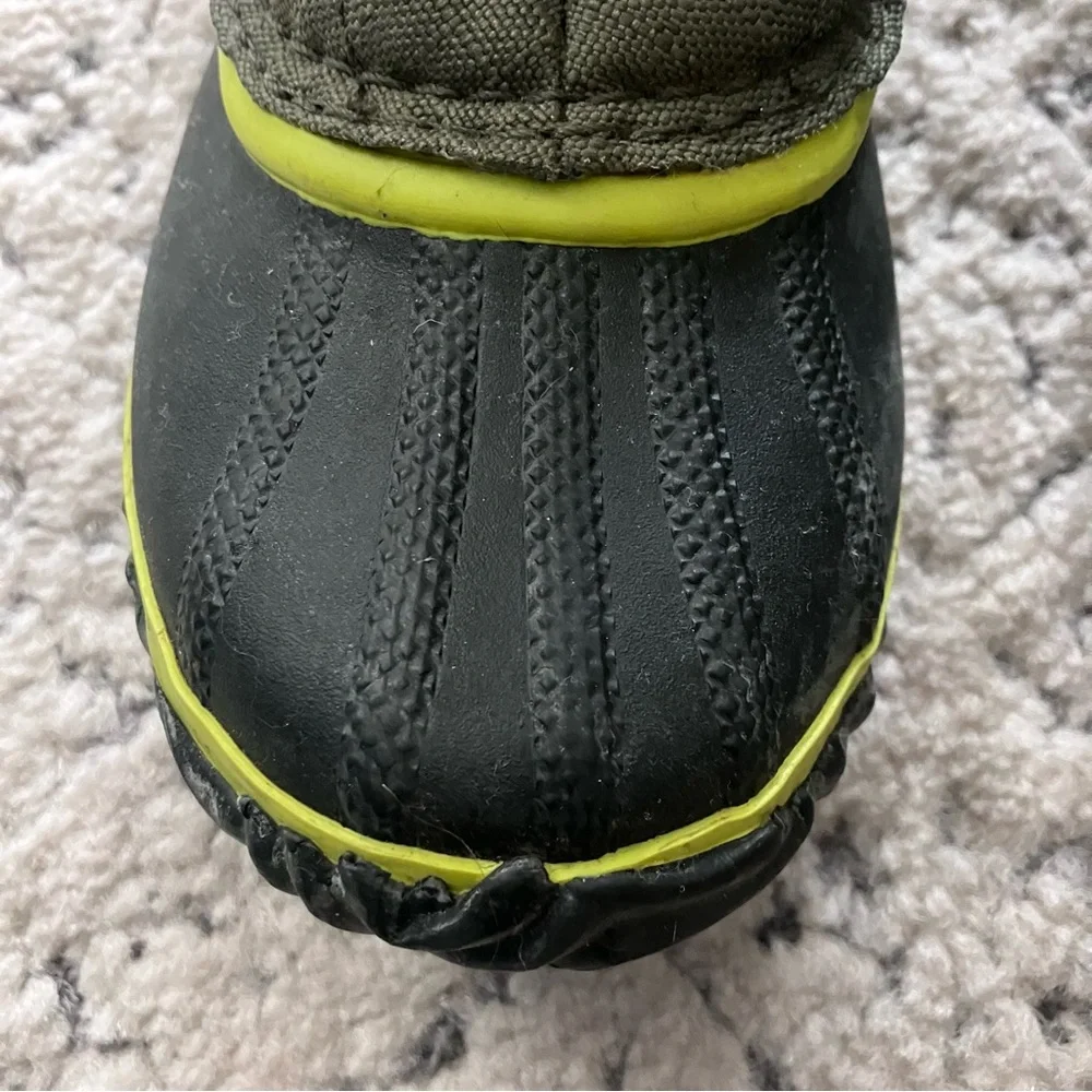 Sorel 6 waterproof Boot Lace Up Green Yellow High Insulated